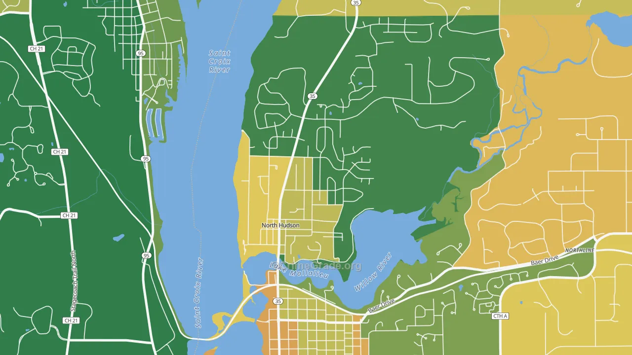 North Hudson, WI Map of Arson Rates
