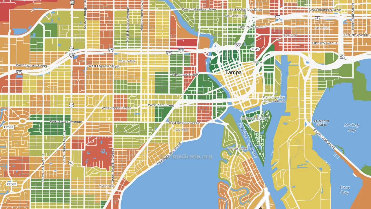 North Hyde Park, Tampa, FL Map of Arson Rates