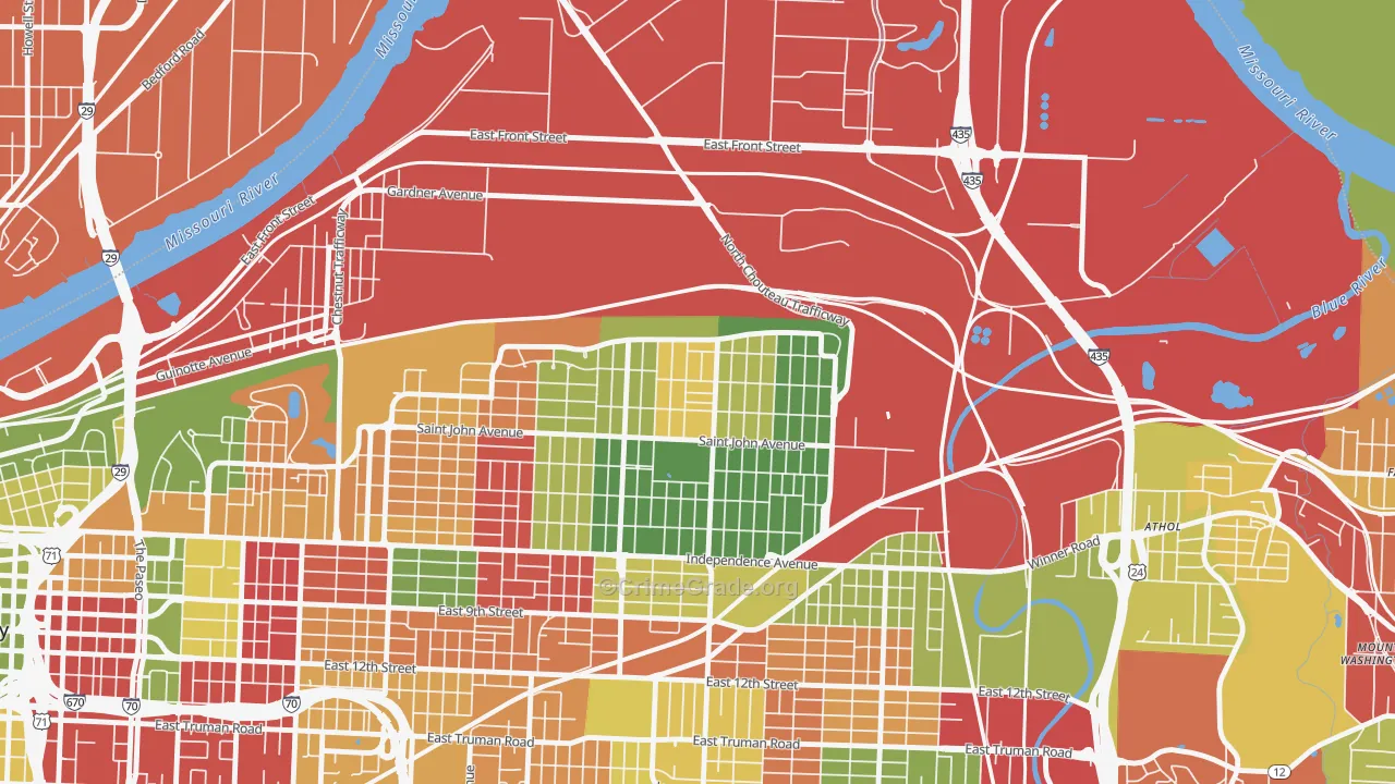 North India Mound, Kansas City, MO Map of Arson Rates