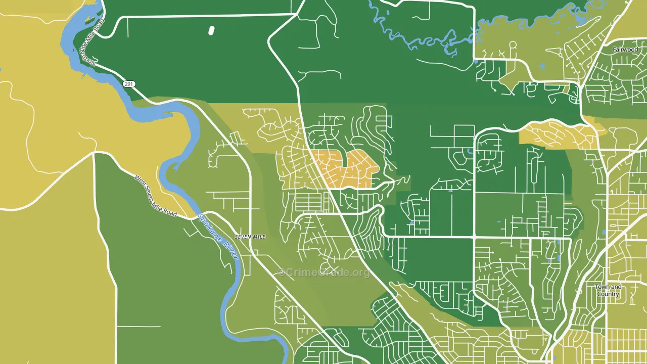 North Indian Trail, Spokane, WA Map of Arson Rates