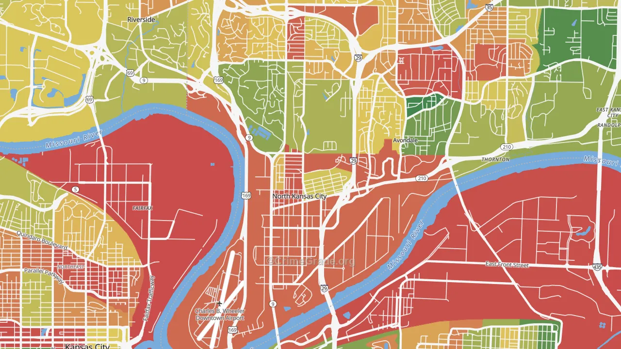 North Kansas City, MO Map of Arson Rates