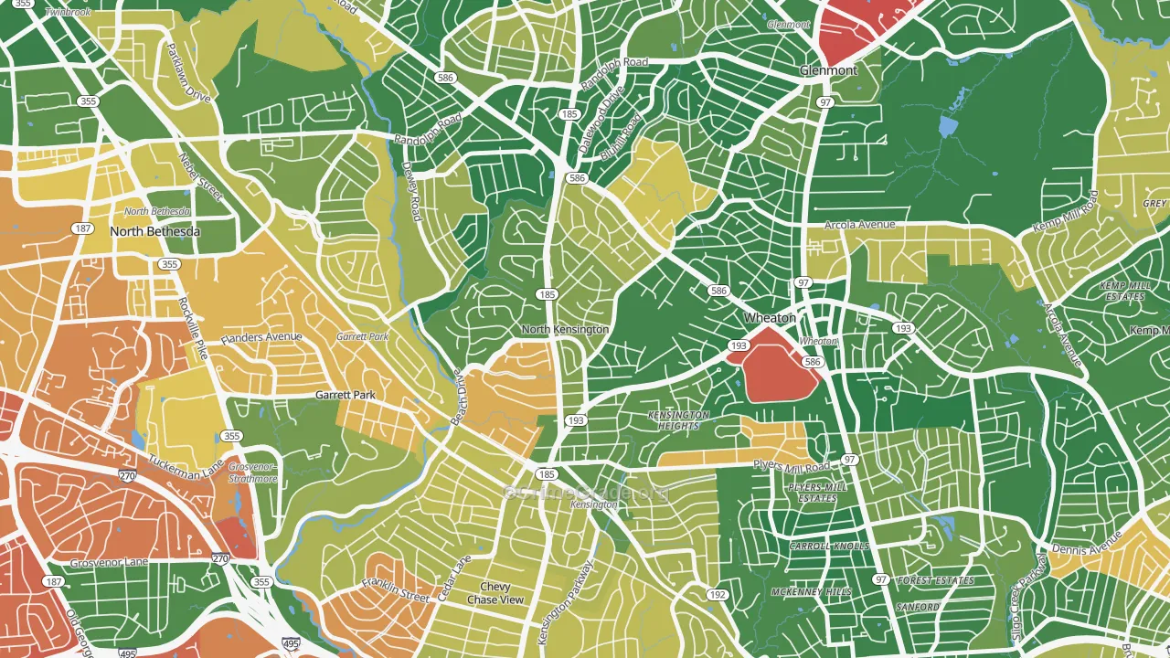 North Kensington, Kensington, MD Map of Arson Rates