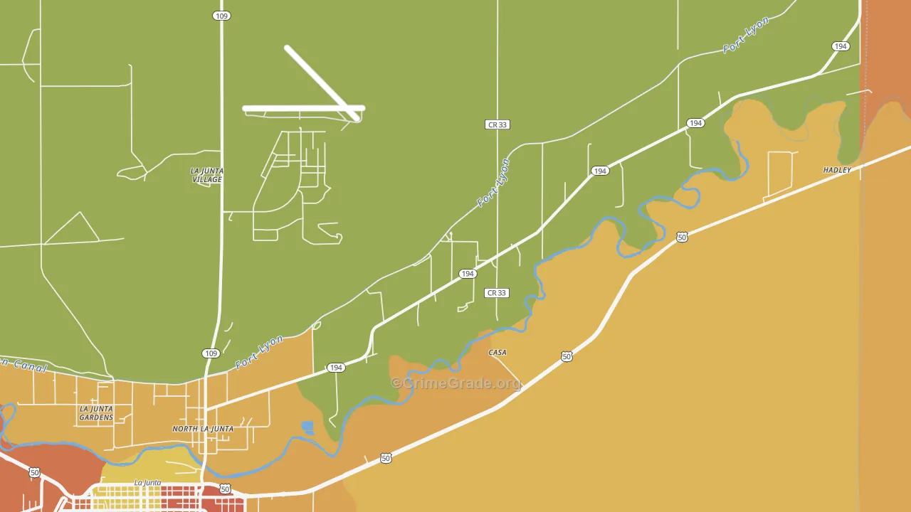 North La Junta, CO Map of Arson Rates