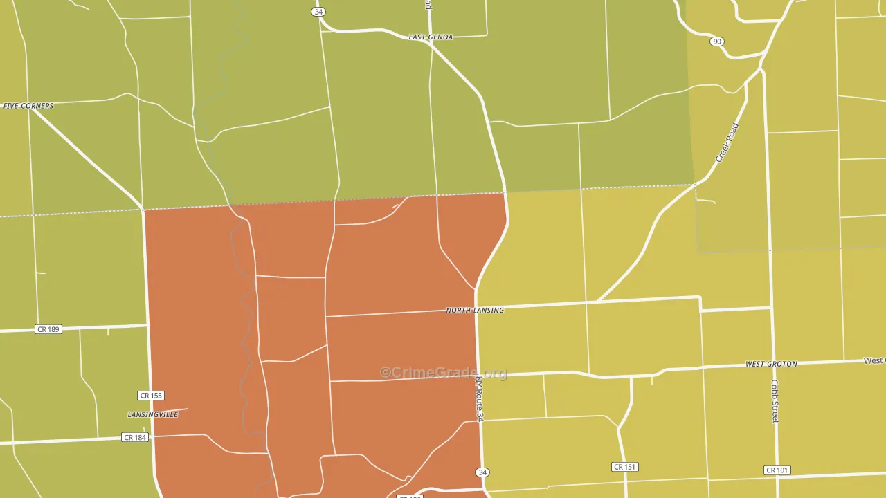 North Lansing, NY Map of Arson Rates
