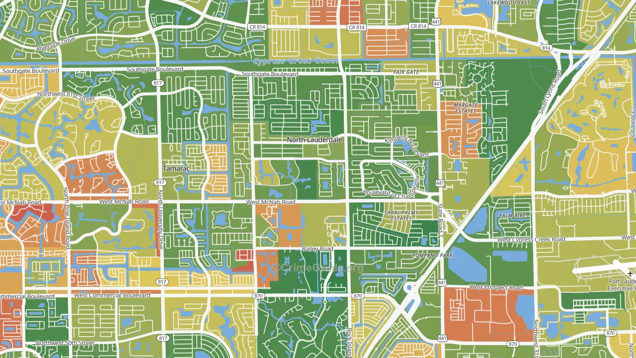 North Lauderdale Estates, North Lauderdale, FL Map of Arson Rates