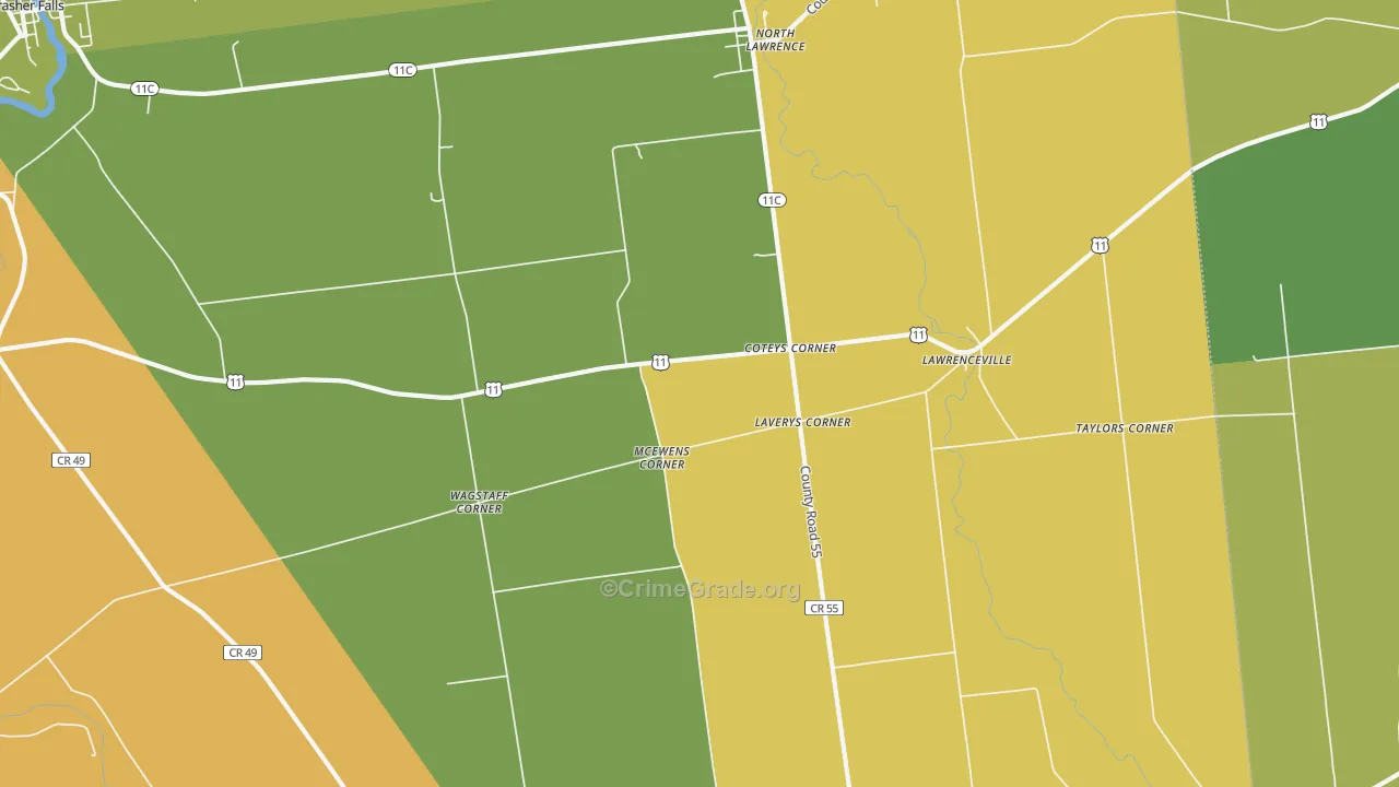 North Lawrence, NY Map of Arson Rates
