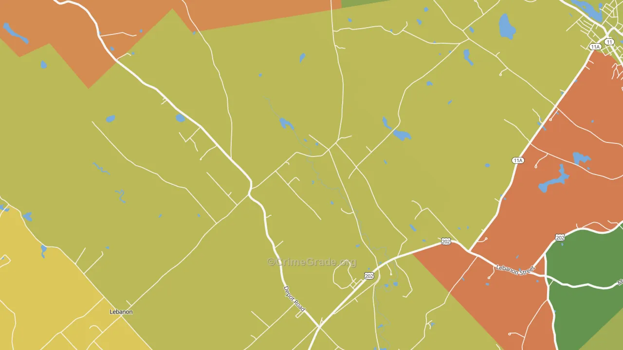 North Lebanon, ME Map of Arson Rates