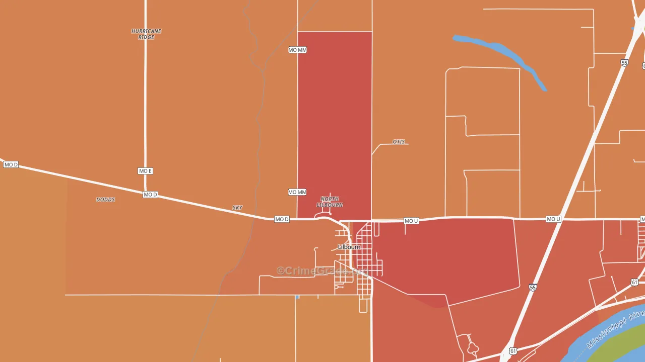 North Lilbourn, MO Map of Arson Rates