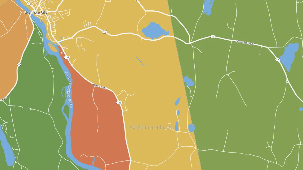 North Livermore, ME Map of Arson Rates