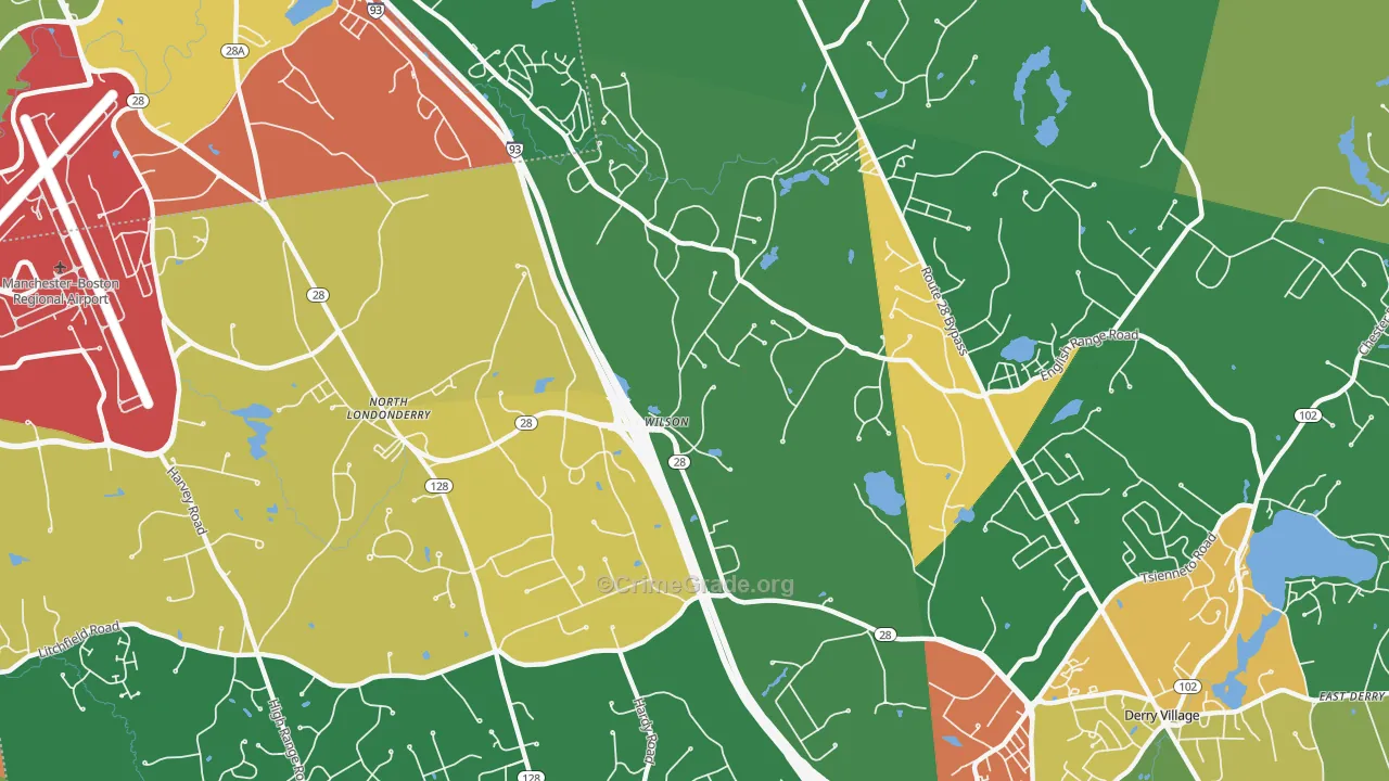 North Londonderry, NH Map of Arson Rates