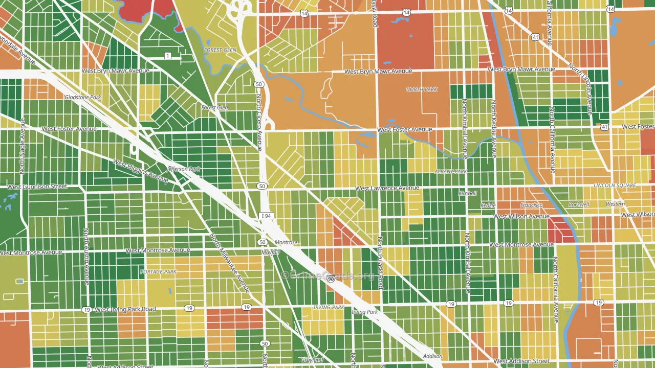 North Mayfair, Chicago, IL Map of Arson Rates