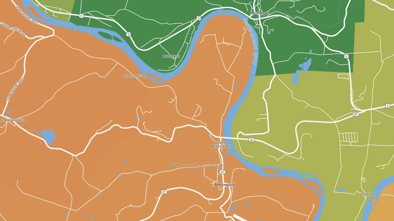 North Mehoopany, PA Map of Arson Rates