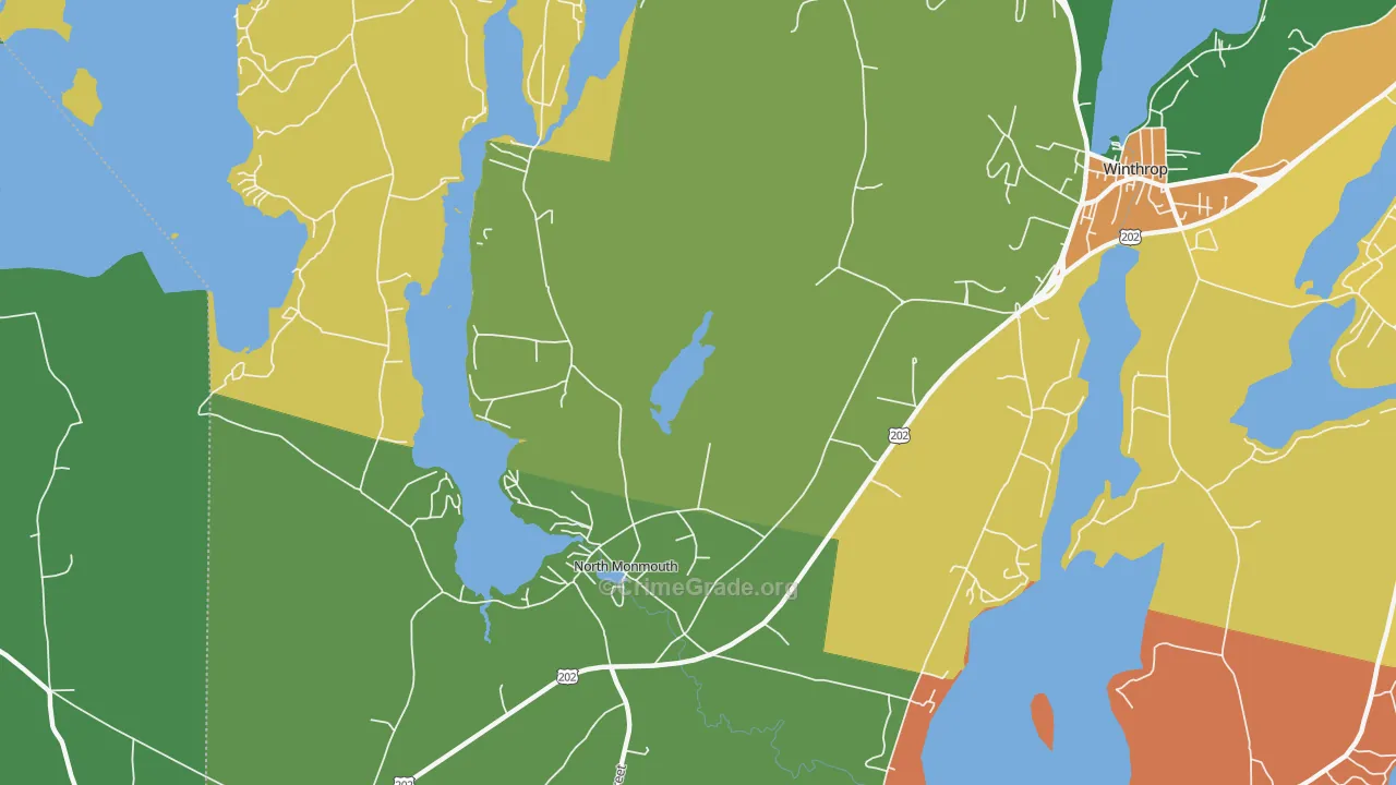 North Monmouth, ME Map of Arson Rates