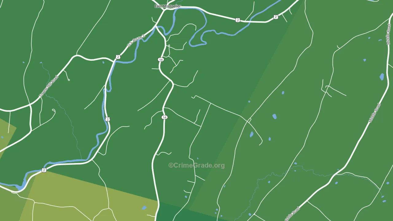 North Montpelier, VT Map of Arson Rates