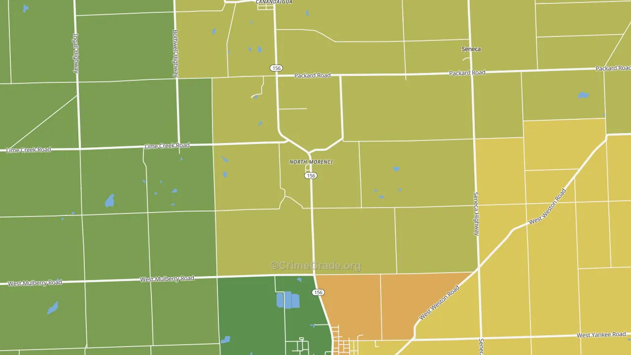 North Morenci, MI Map of Arson Rates