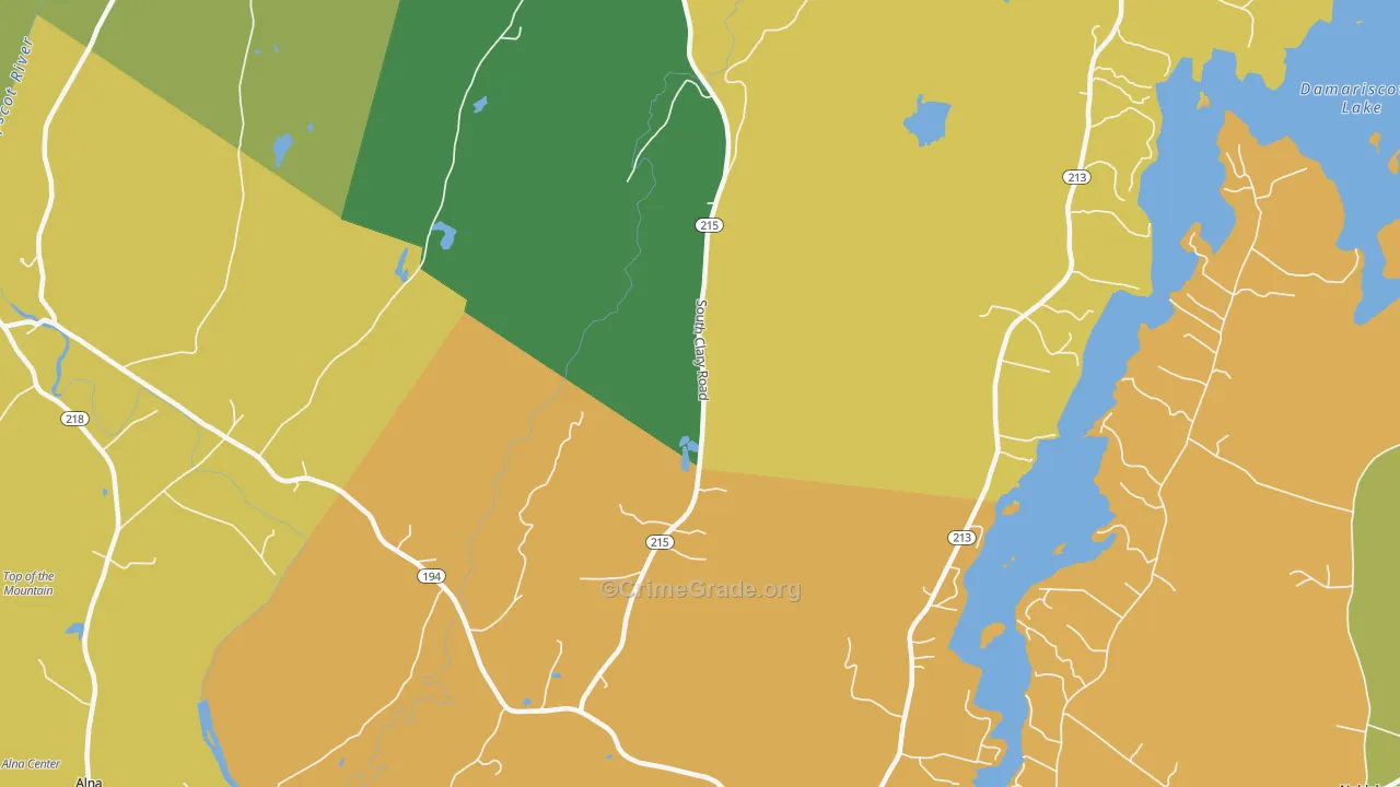 North Newcastle, ME Map of Arson Rates