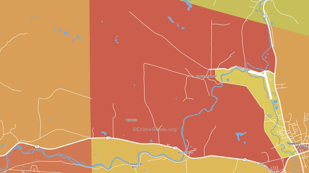 North Newport, NH Map of Arson Rates