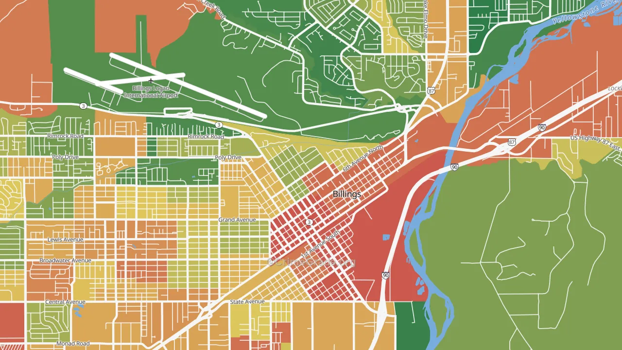 North Park, Billings, MT Map of Arson Rates