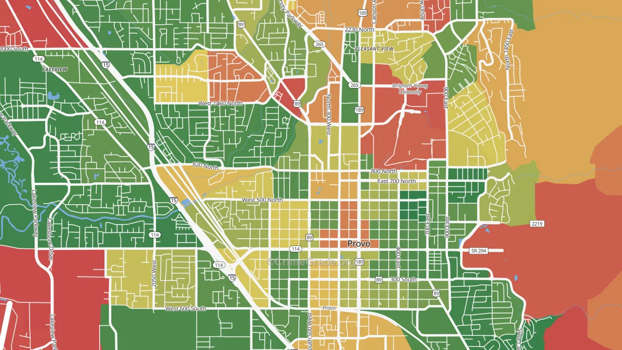 North Park, Provo, UT Map of Arson Rates