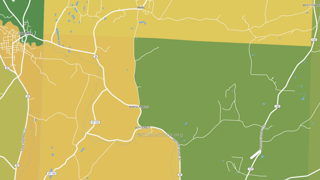 North Pawlet, VT Map of Arson Rates