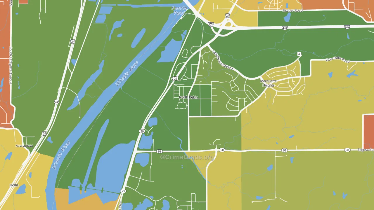 North Pekin, IL Map of Arson Rates