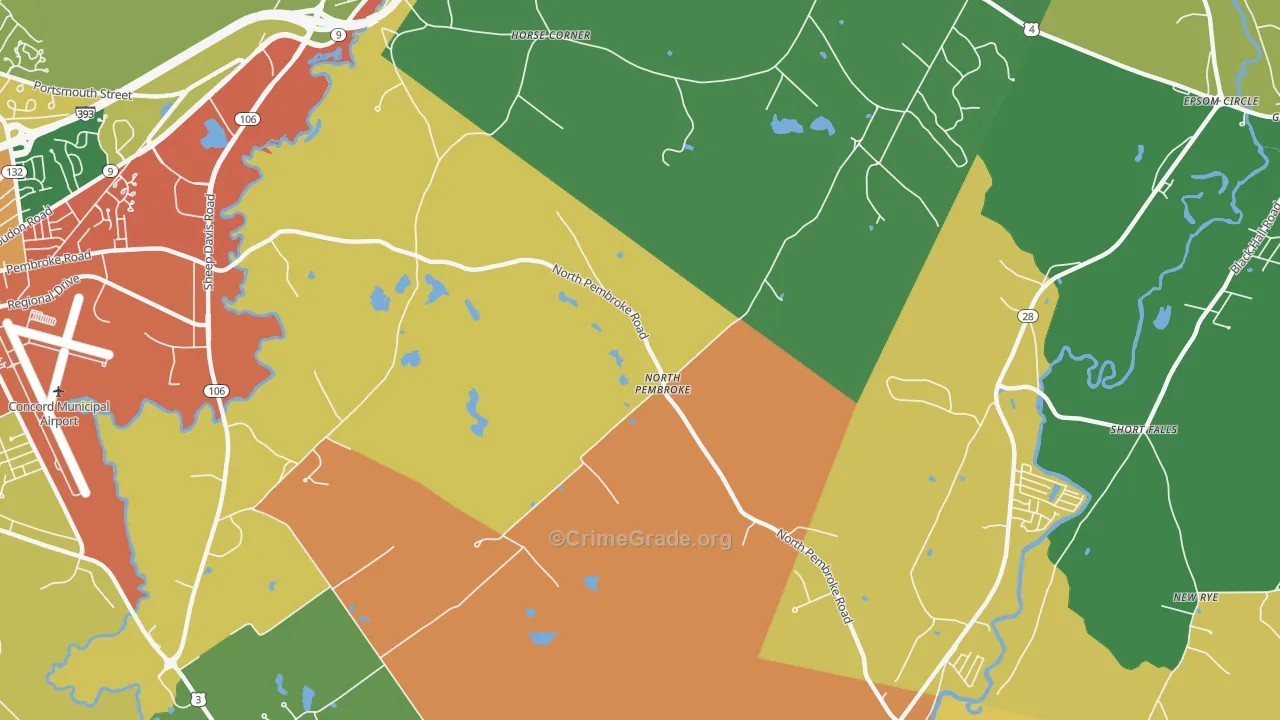 North Pembroke, NH Map of Arson Rates