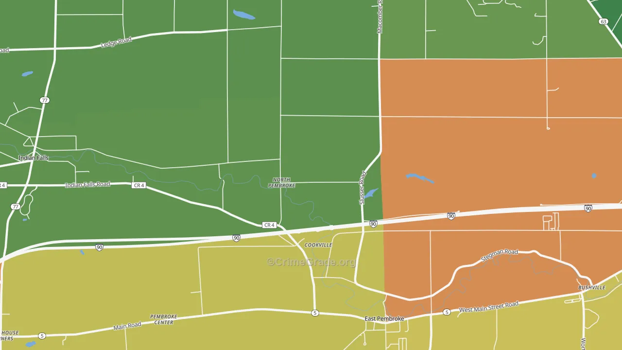 North Pembroke, NY Map of Arson Rates