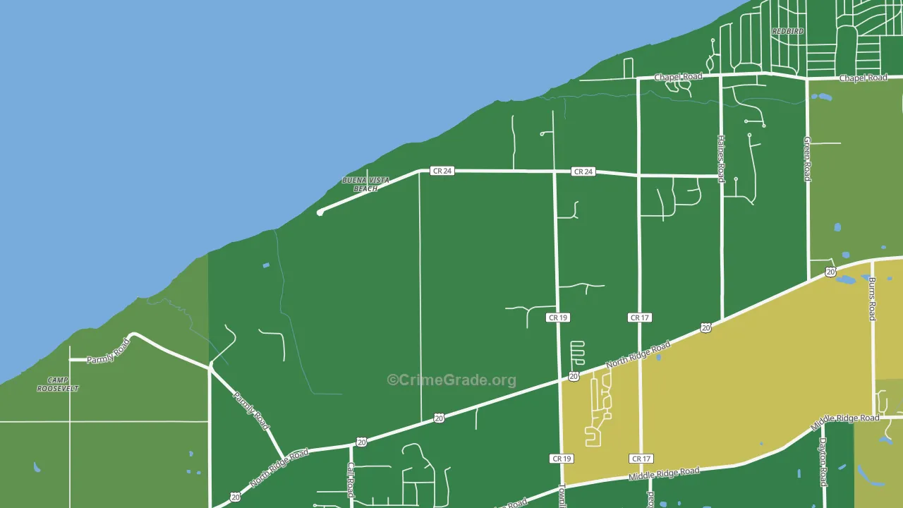 North Perry, OH Map of Arson Rates