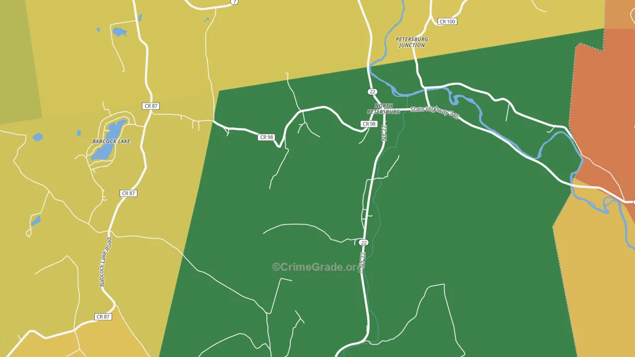 North Petersburg, NY Map of Arson Rates