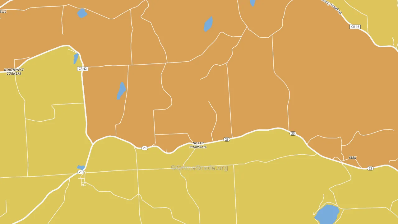North Pharsalia, NY Map of Arson Rates