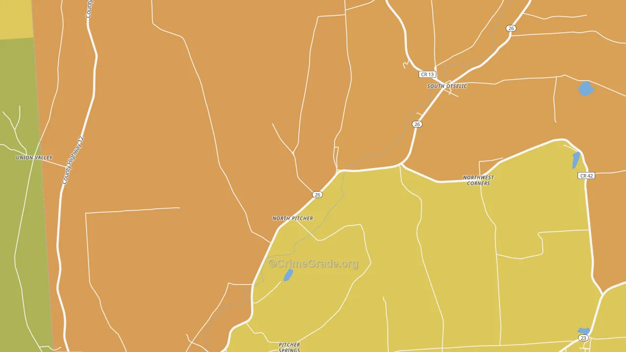 North Pitcher, NY Map of Arson Rates