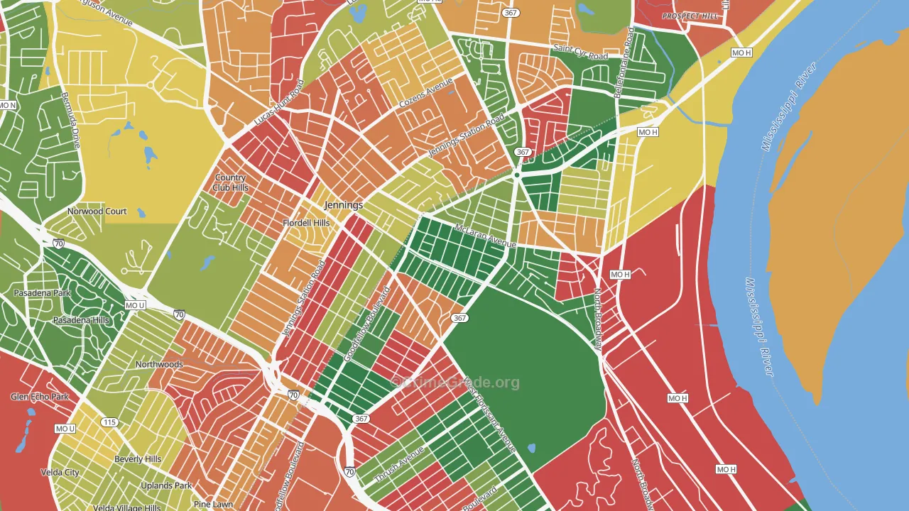 North Pointe, St. Louis, MO Map of Arson Rates