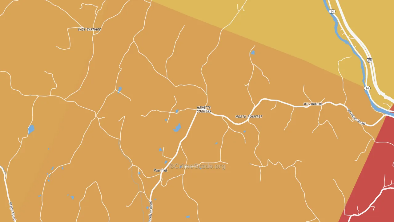 North Pomfret, VT Map of Arson Rates
