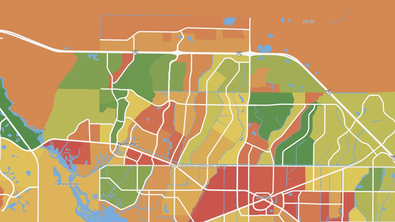 North Port, FL Map of Arson Rates