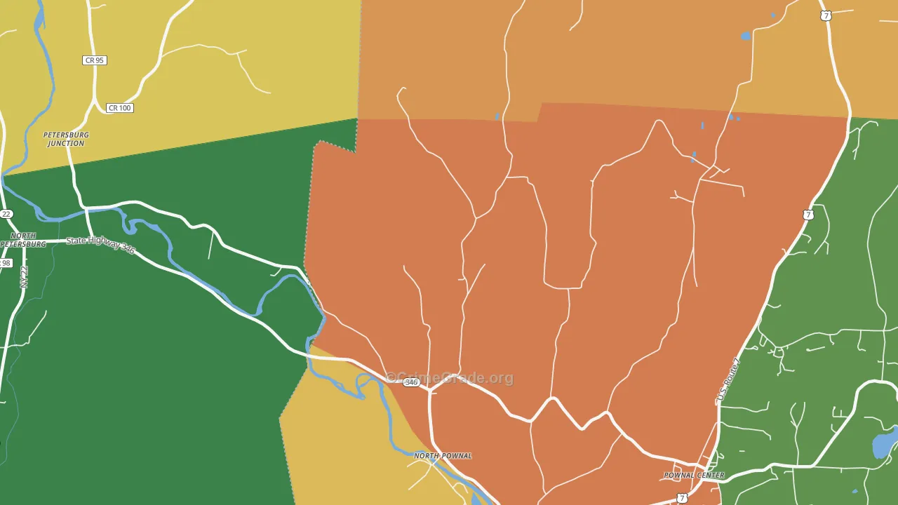 North Pownal, VT Map of Arson Rates