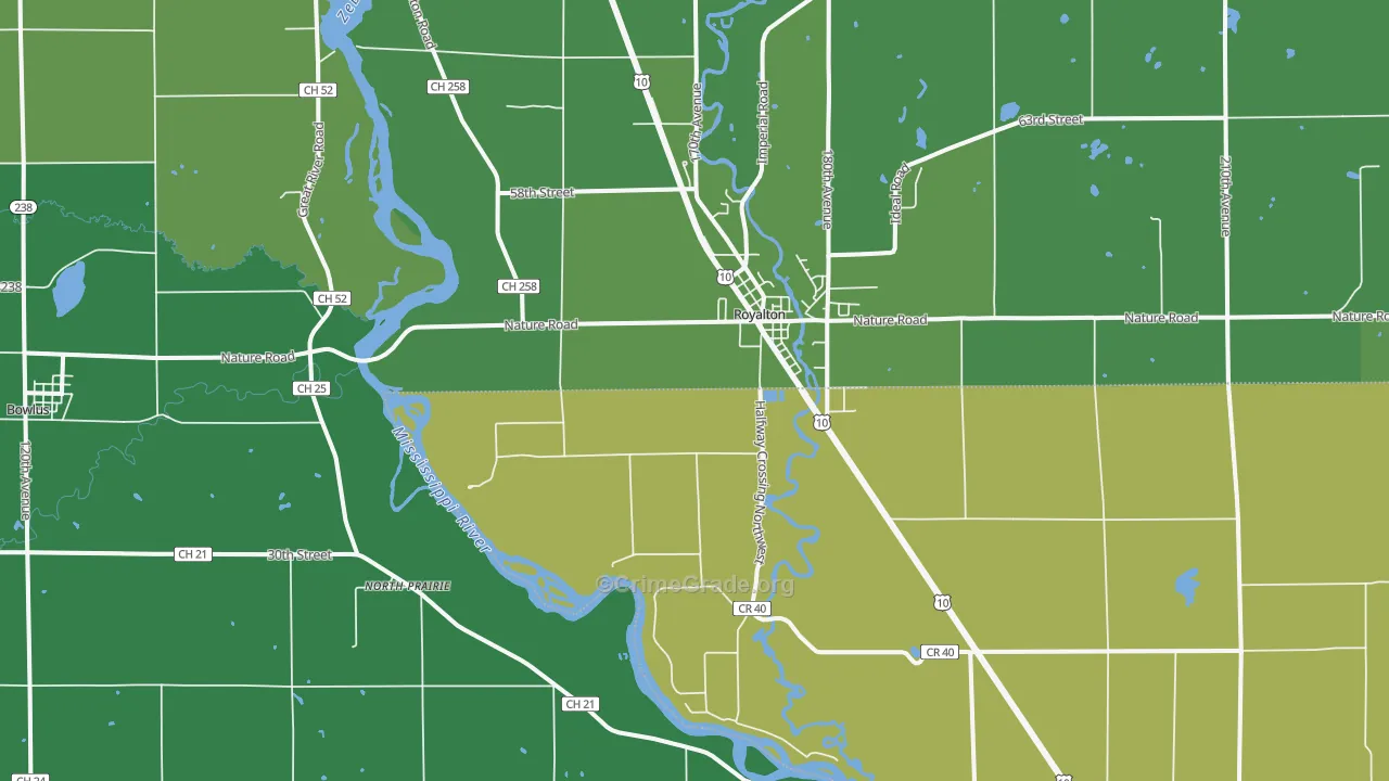 North Prairie, MN Map of Arson Rates