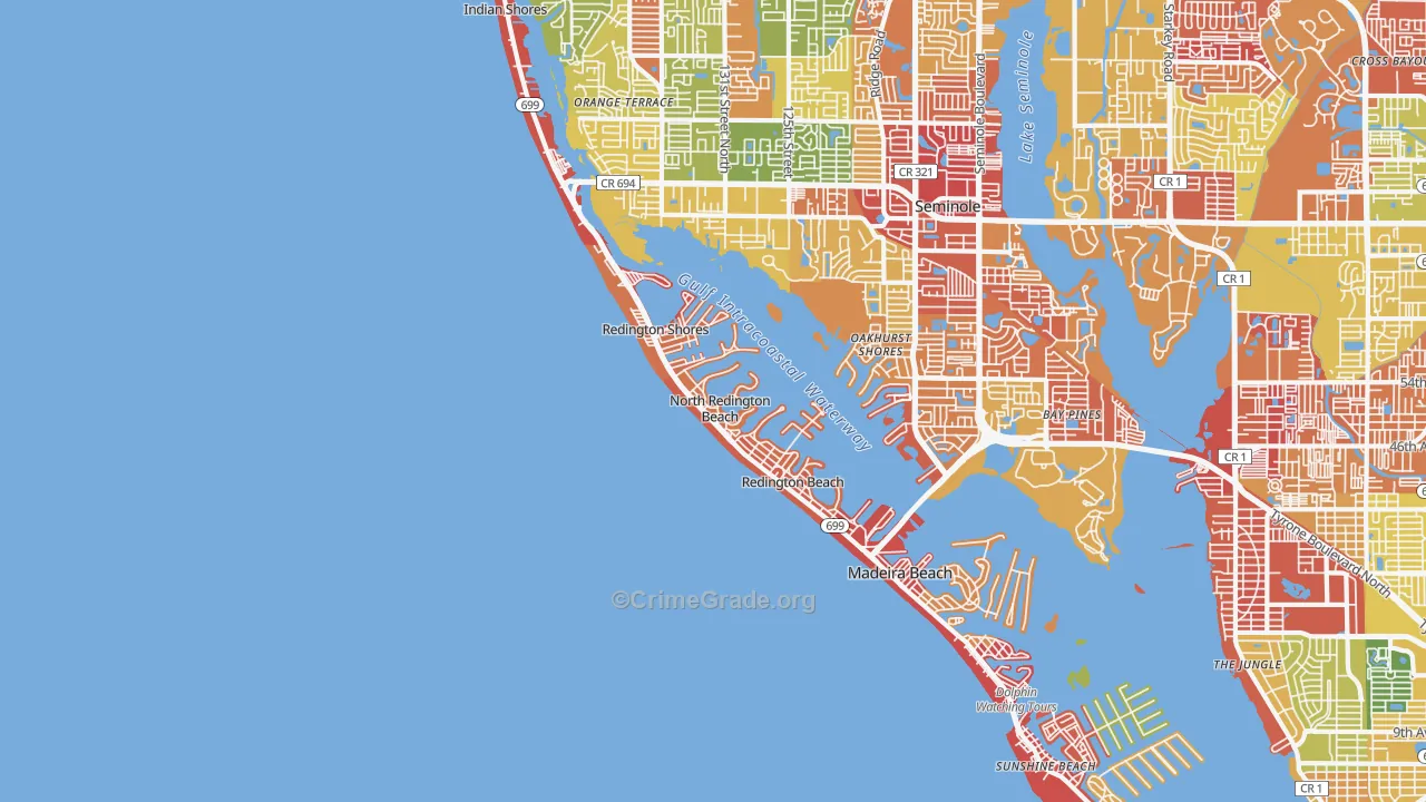 North Redington Beach, FL Map of Arson Rates
