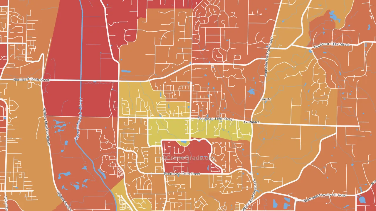 North Redmond, Redmond, WA Map of Arson Rates