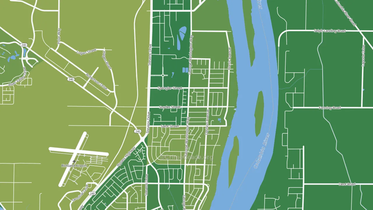 North Richland, Richland, WA Map of Arson Rates