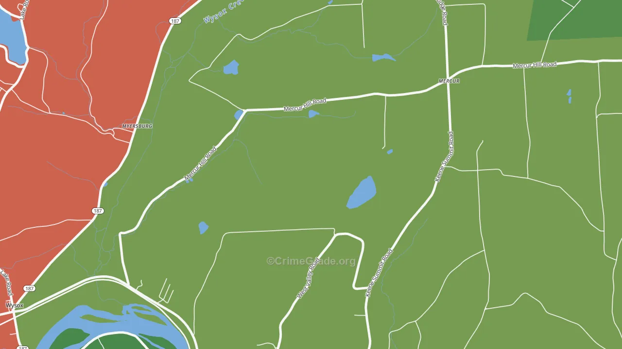 North Rome, PA Map of Arson Rates