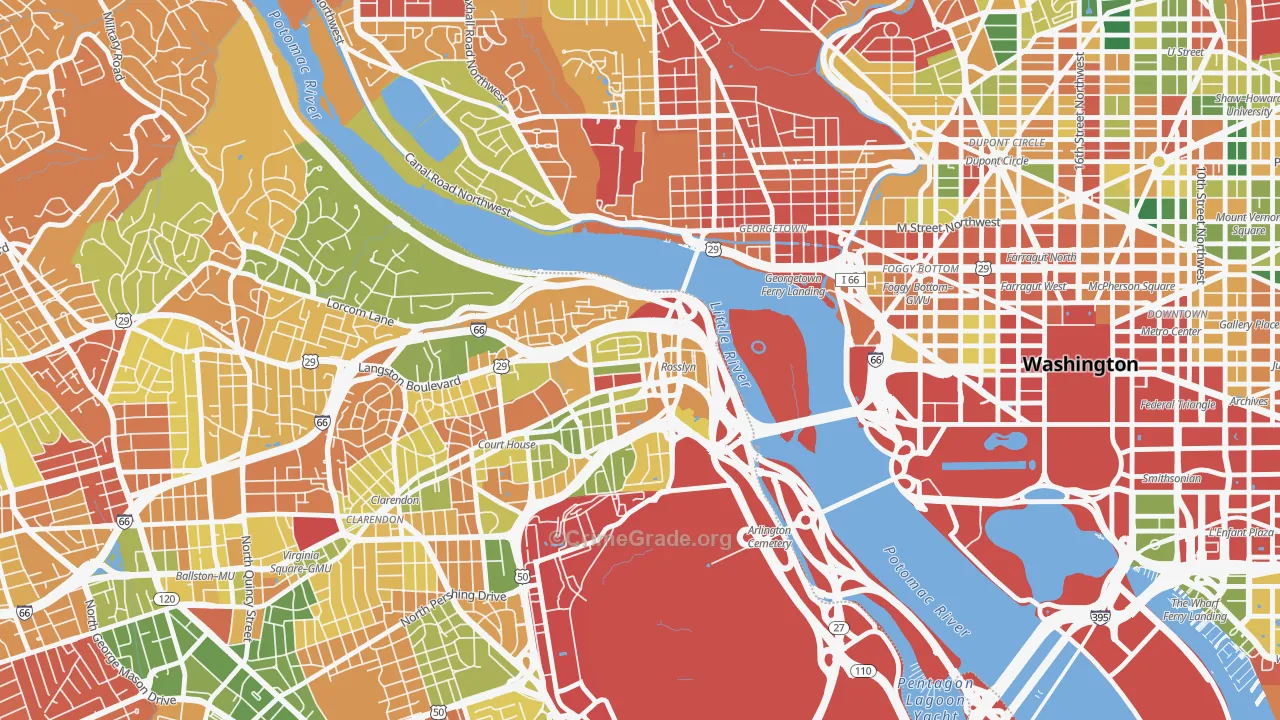 North Rosslyn, Arlington, VA Map of Arson Rates