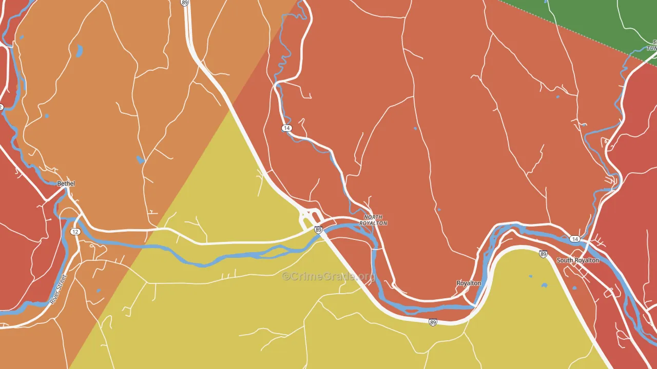 North Royalton, VT Map of Arson Rates