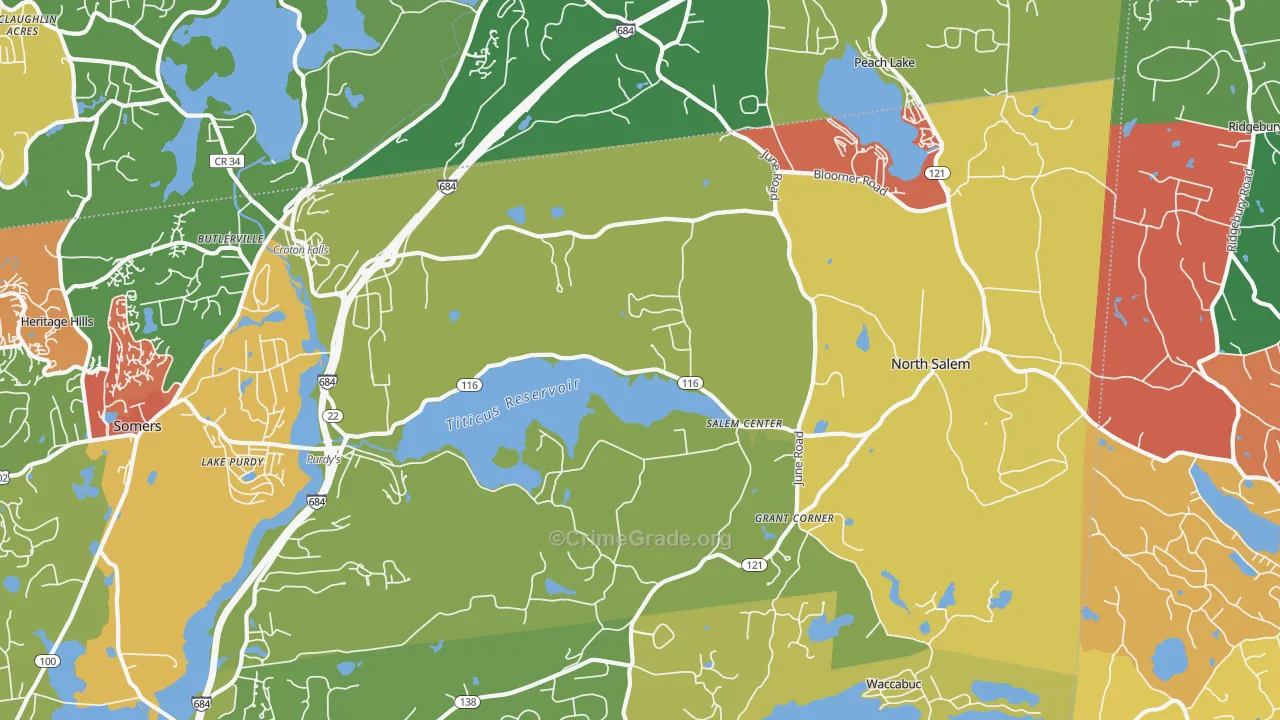 North Salem, NY Map of Arson Rates
