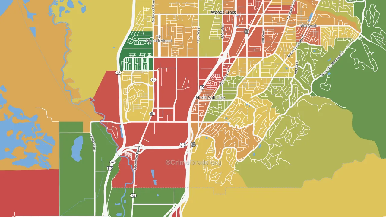North Salt Lake, UT Map of Arson Rates