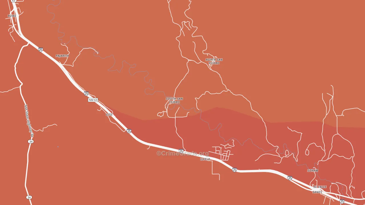 North San Ysidro, NM Map of Arson Rates