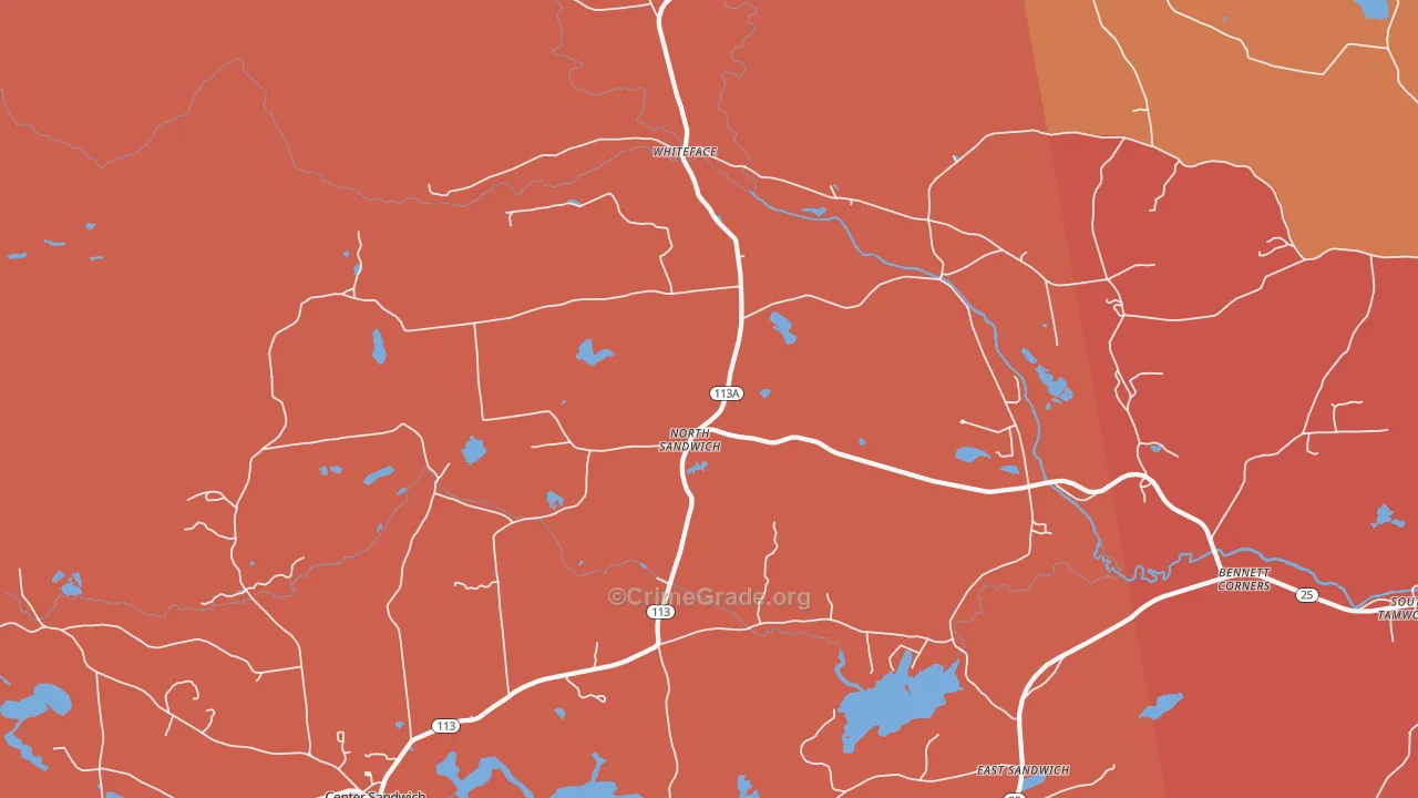 North Sandwich, NH Map of Arson Rates