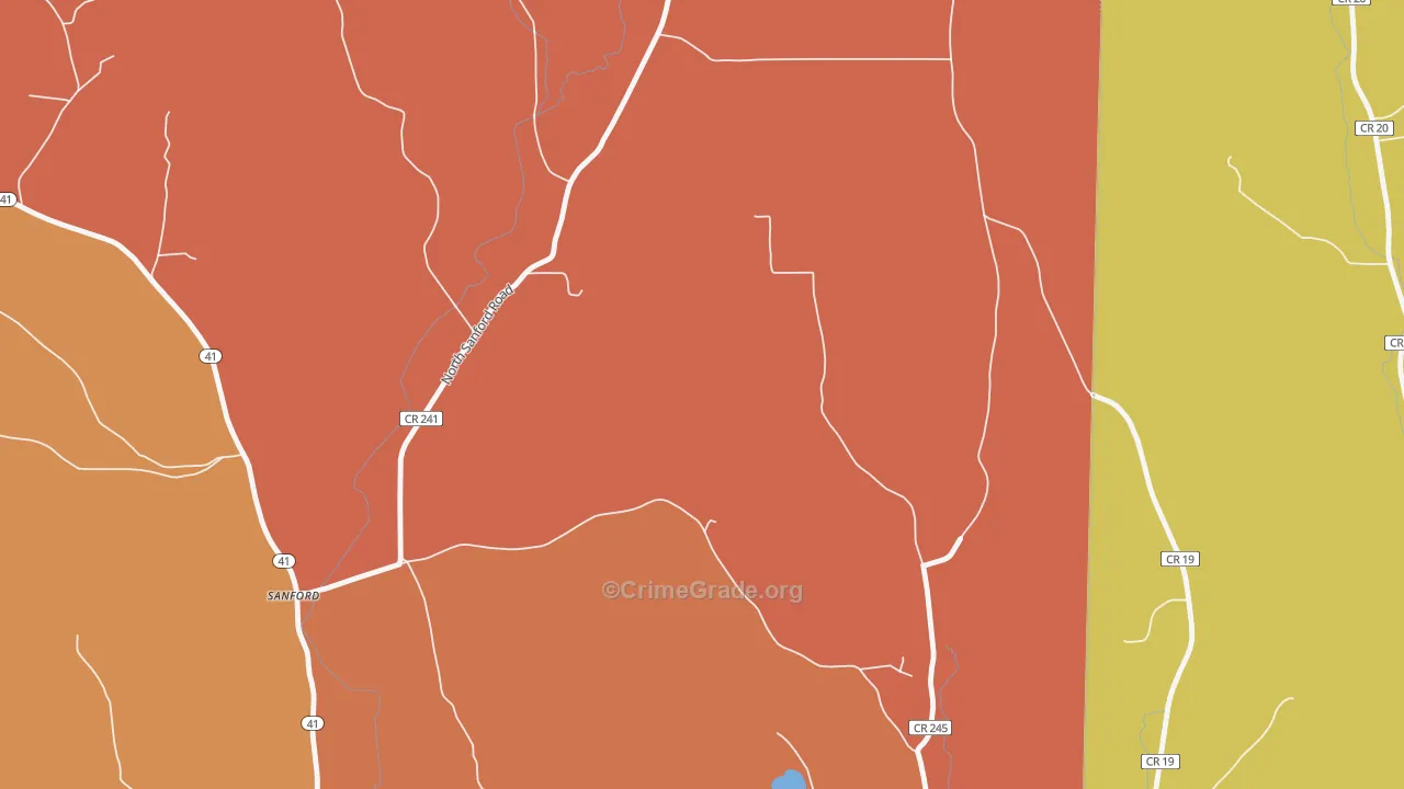 North Sanford, NY Map of Arson Rates