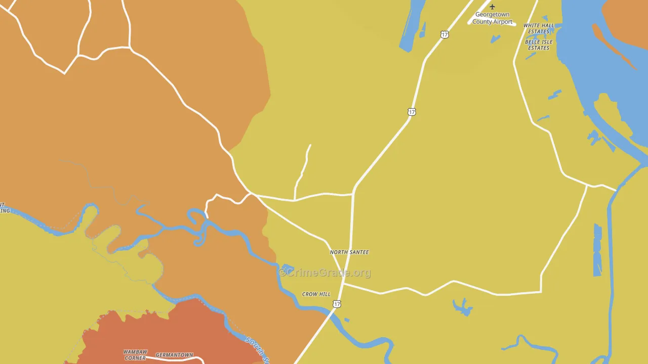 North Santee, SC Map of Arson Rates