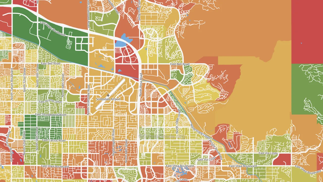 North Scottsdale, Scottsdale, AZ Map of Arson Rates