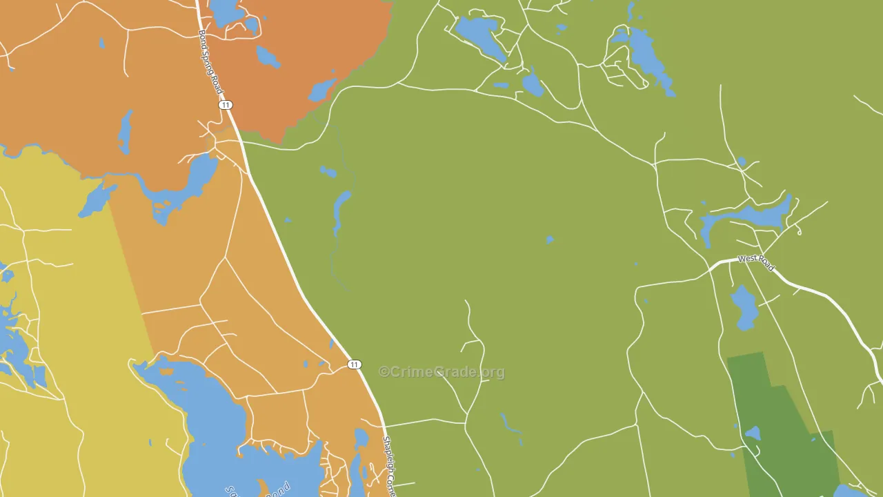 North Shapleigh, ME Map of Arson Rates